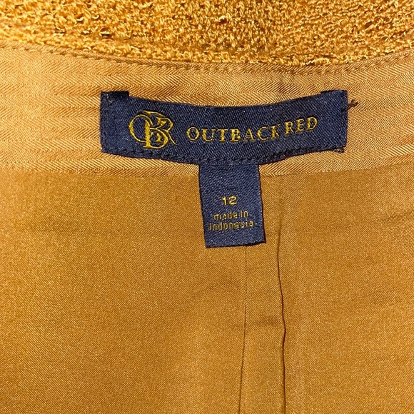 Outback Red Womens 12 Textured Golden Yellow Colored Mini Pencil Skirt Lined. - Picture 2 of 4